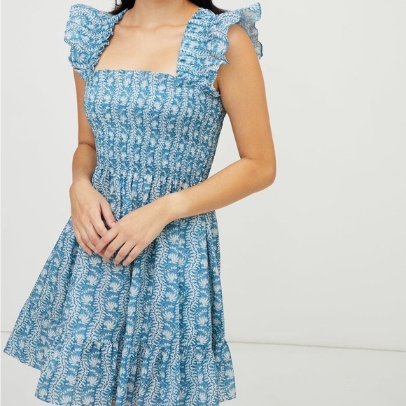 Hill House Dresses & Skirts - Hill House Home The Elizabeth Nap Dress Trailing Vine Blue Crepe Size XS